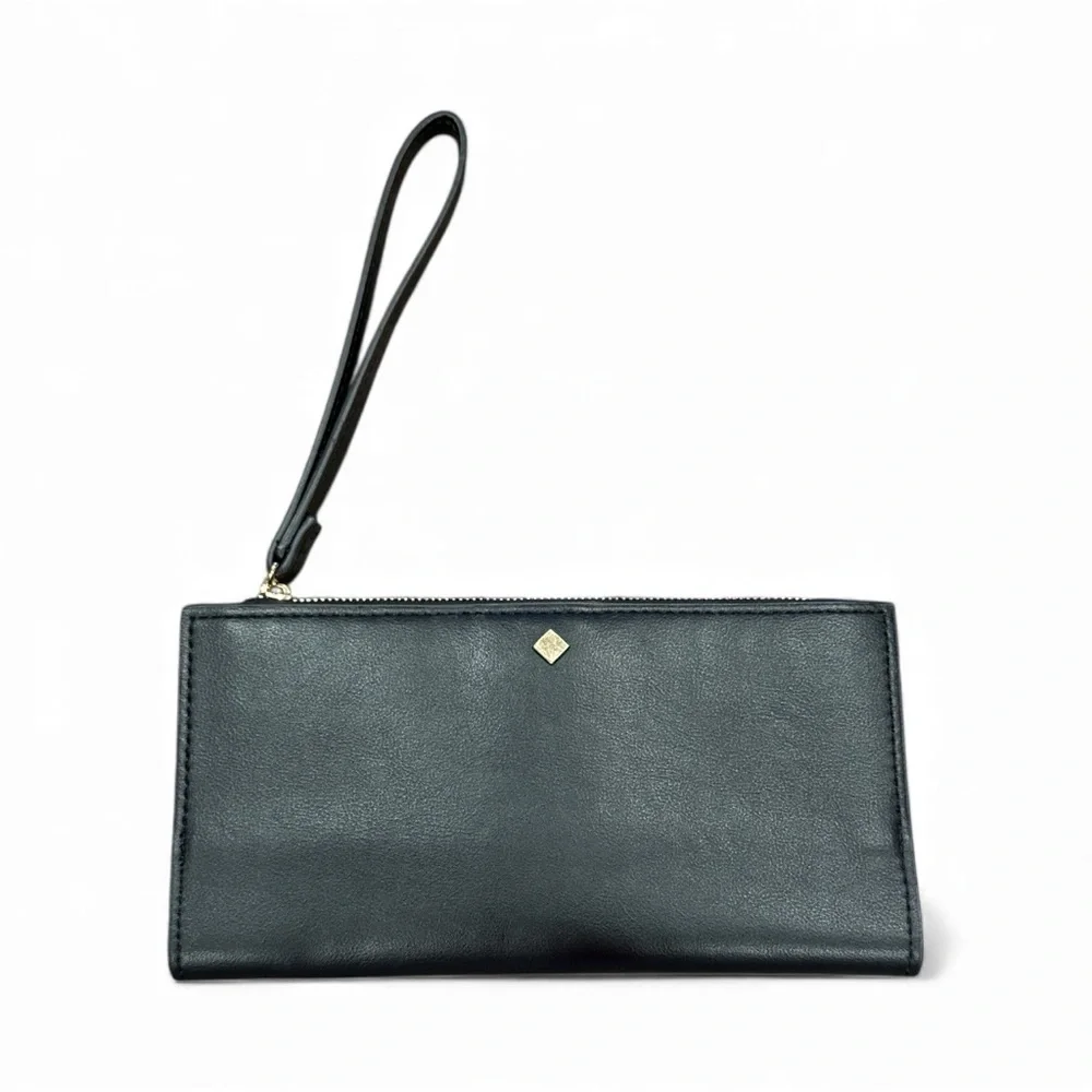 On 34th Elegant Black Wristlet with Gold Accent